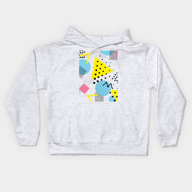 bright geometric circles and triangles Kids Hoodie by pickledpossums